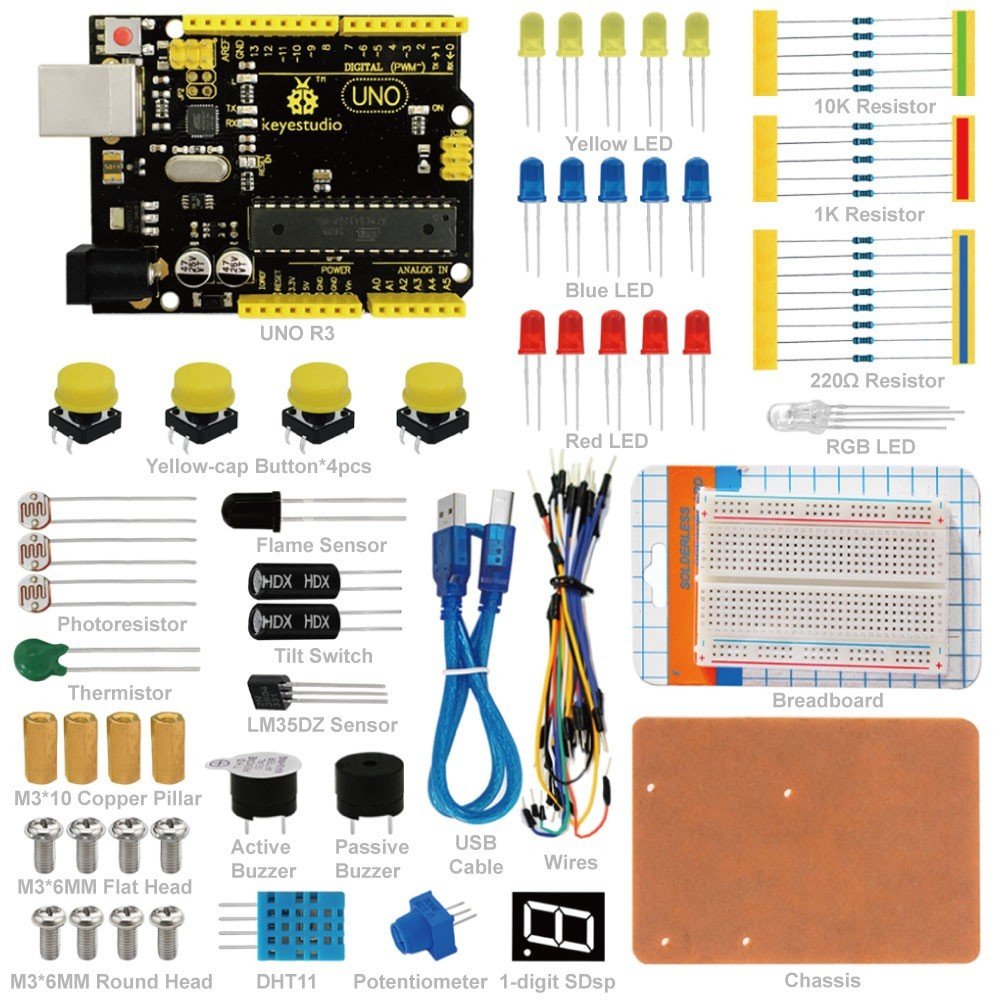 1 Keyestudio UNO R3 Breadboard Seti - Görsel 1