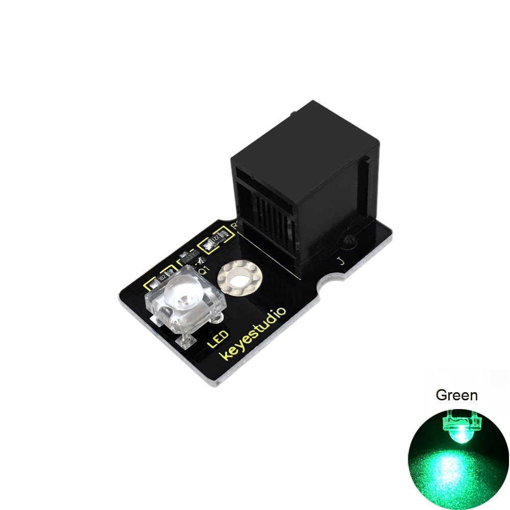1 Keyestudio EASY plug Yeşil Piranha LED Modül - Görsel 1
