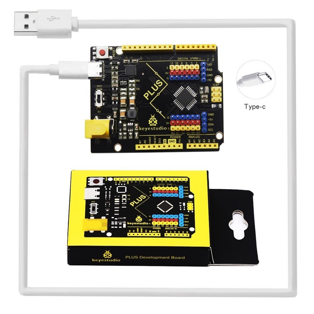 1 Keyestudio PLUS Geliştirme Kartı Type C Arayüzlü + USB Kablo - Görsel 1