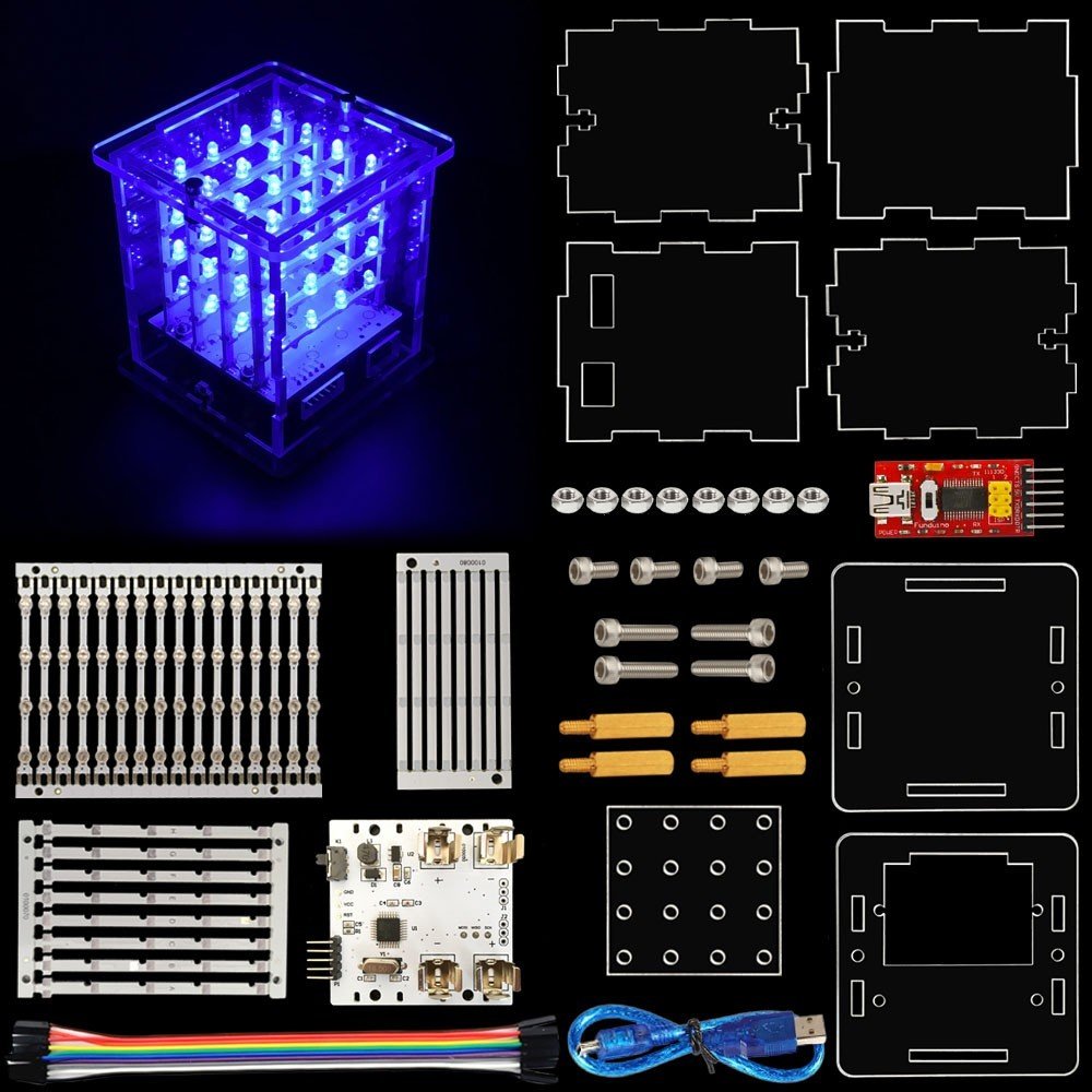 4 Keyestudio 4x4x4 LED Küpü Seti - Görsel 1