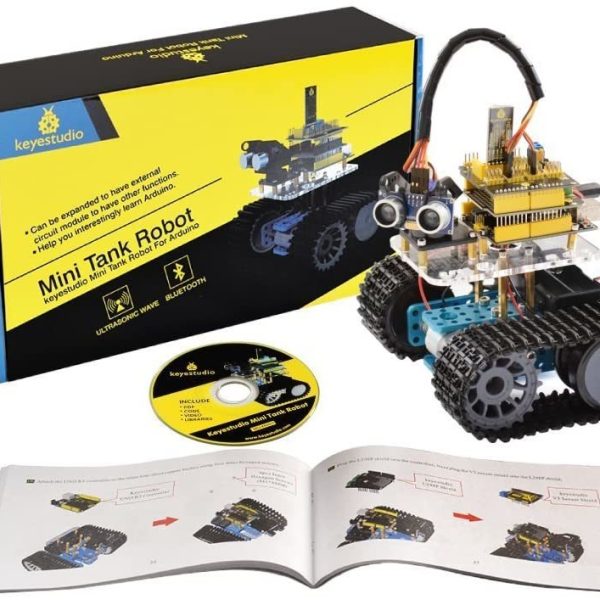 Keyestudio DIY Mini Tank Akıllı Robot Araç Kiti / Arduino Robot Eğitim Programlama için